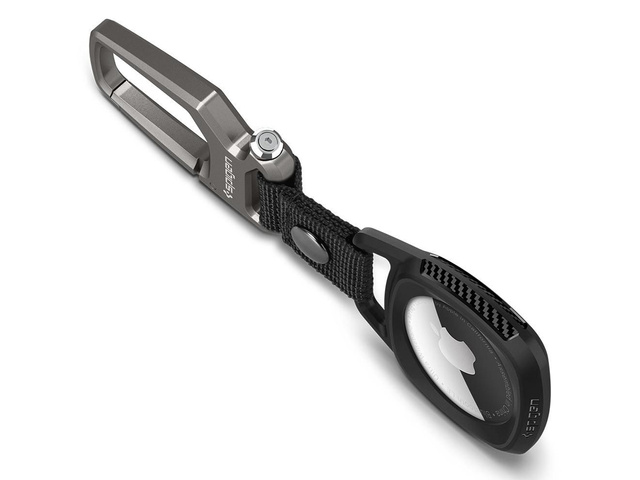 Etui brelok + karabińczyk Spigen Rugged Armor do Apple AirTag Matte Black