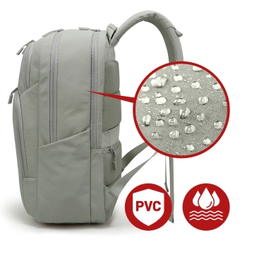 Vodotesný batoh Bange 23L na 16,4" notebook – priestranný a pohodlný, odolný a priedušný, do mesta aj na cesty, do práce a lietadla, unisex – sivý