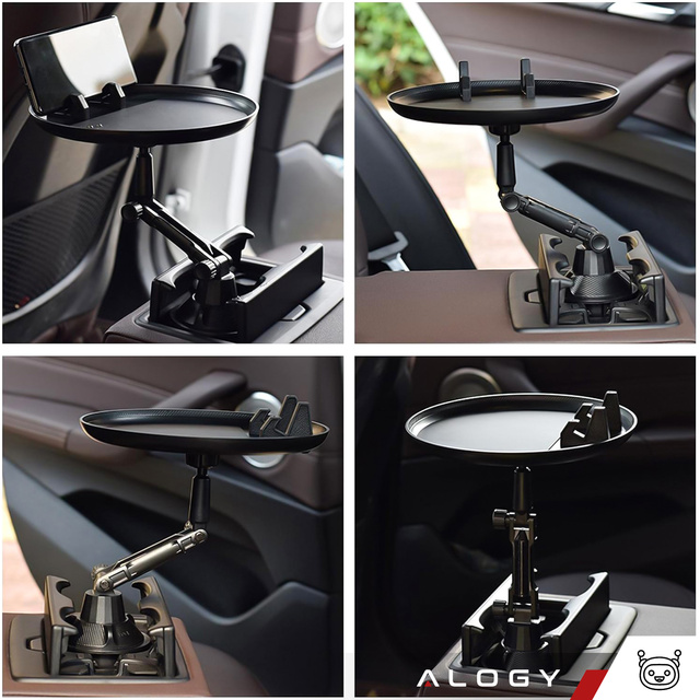 Travel car table tray tray phone holder car food Alogy Cup Holder Black
