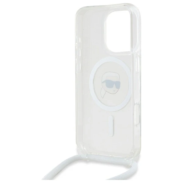 Etui Karl Lagerfeld для iPhone 16 Pro Max 6.9" Magsafe Hardcase Transparent Crossbody IML Karl Head