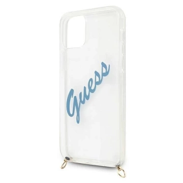 Guess GUHCP12SCRTVSBL iPhone 12 mini 5,4" niebieski/modré pevné pouzdro Script Vintage