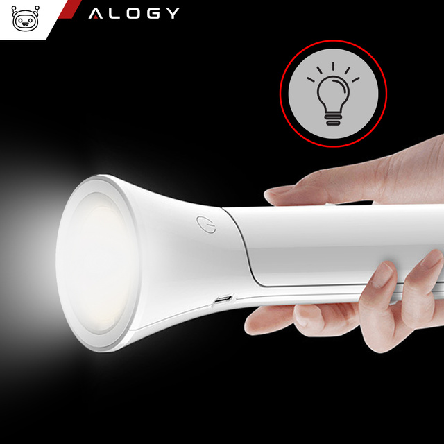 2v1 LED stolová nočná lampa Svietidlo Bezdrôtová dotyková lampa 3 režimy nastavenia svetla v bielej farbe