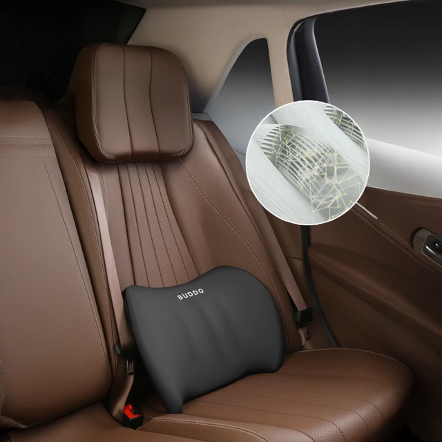 Alogy Car Pillow Lumbar Back Support Memory Foam Black