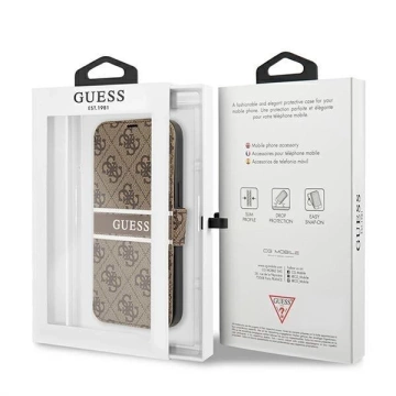 Guess GUBKP13S4GDBR iPhone 13 mini 5.4 "braun / braunes Buch 4G Stripe