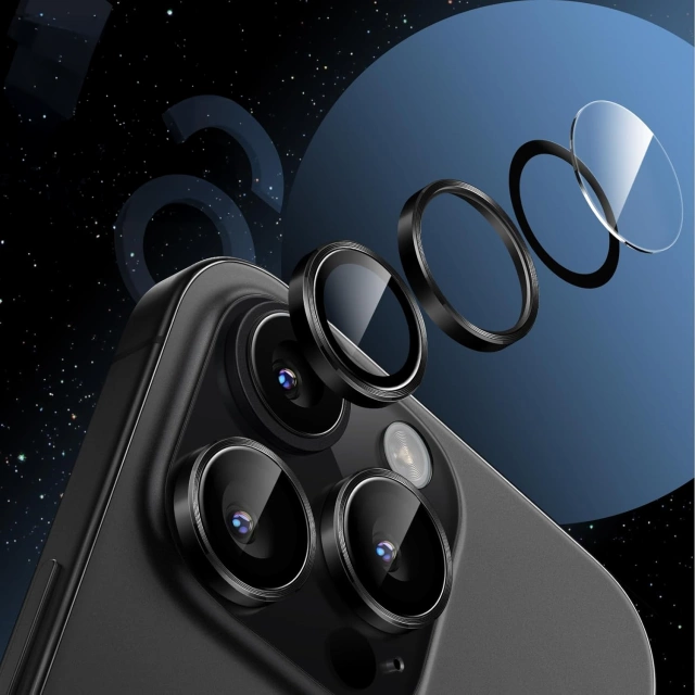 Sklo pro Apple iPhone 16 Pro / 16 Pro Max Cover Cover Lens 3mk Lens Protection Pro Black Protective Cover