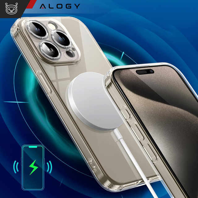 Чохол для iPhone 15 Pro Корпус Чохол Силіконовий Прозорий Захист камери Захист об’єктива Alogy Slim Glass