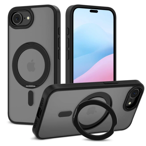 Etui iPhone 16e Tech-Protect MagRing MagSafe Matte Black