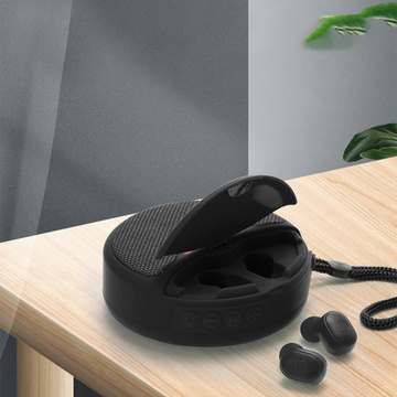 Alogy 2in1 TWS Music Set Tragbarer kabelloser Lautsprecher Bluetooth BT Kopfhörer Wasserdicht Schwarz