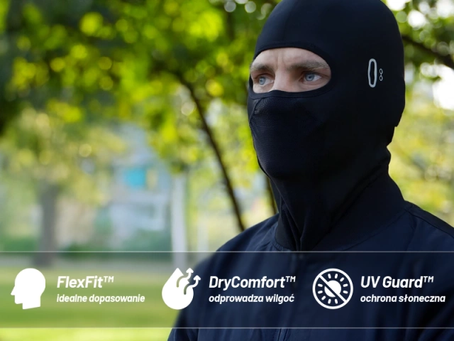 Kewig Motorcycle Balaclava Breathable and Windproof, Under Helmet for Motorcycles and Scooters, Quick-Drying, Moisture-Wicking, Antibacterial and UV Protection - Black