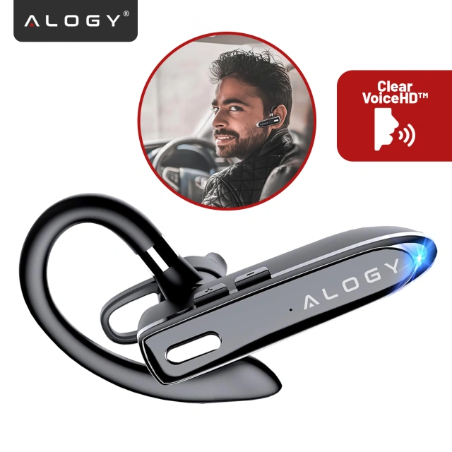 Wireless headset for Bluetooth 4.0 calls car headset with display V8 Black