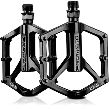 Platform bicycle pedals for MTB bicycles, aluminum 9/16" Black aluminum set [2 pcs.]