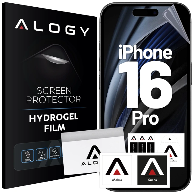 Hydrogel-Folie für Apple iPhone 16 Pro – Flexibler Displayschutz, selbstheilend, passgenau und hochtransparent – Alogy Hydrogel Film™