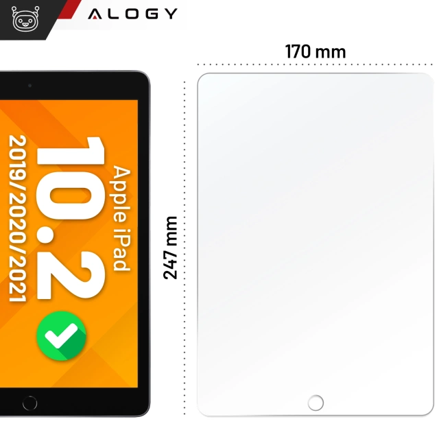 Загартоване скло Alogy 9H для Apple iPad 10.2 2019/2020/2021 (7/8 / 9Gen)