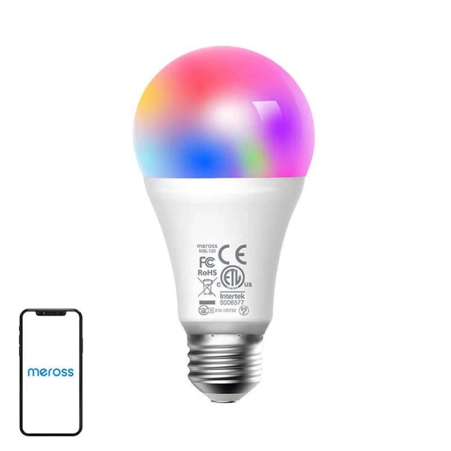 Розумна WiFi світлодіодна лампа Meross MSL120 RGB E27 HomeKit Alexa