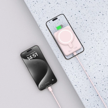 Магнітний павербанк PB11 Lifemag Magsafe Power Bank 10000 mAh Pink
