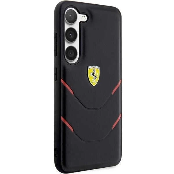 Ferrari Hülle für Samsung Galaxy S23 HardCase Hot Stamp Lines schwarz