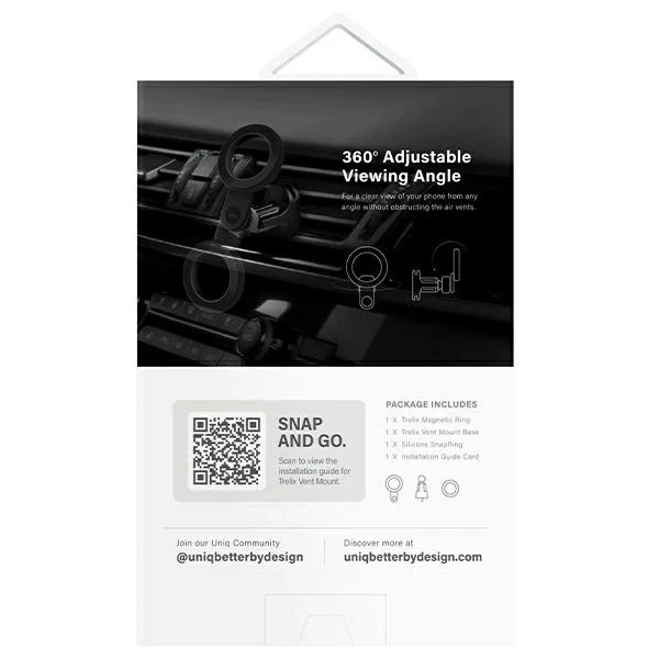 Uchwyt Samochodowy UNIQ Trelix Car Magnetyczny na Kratkę Czarny