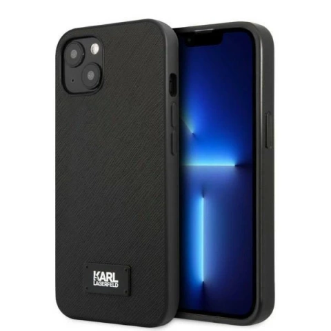 Protective phone case Karl Lagerfeld KLHCP13MSFMP2K for Apple iPhone 13 6.1" hardcase black/black Saffiano Plaque