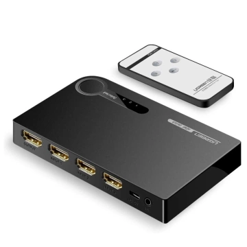 Uzelený prepínač rozdeľovač HDMI – 3x HDMI 3D 4K 7,5 Gb/s 36 bitov na kanál čierny (40234)