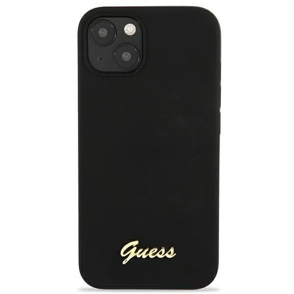 Guess GUHMP13MLSLMGBK iPhone 13 6,1" black/czarny hardcase Silicone Script Gold Logo