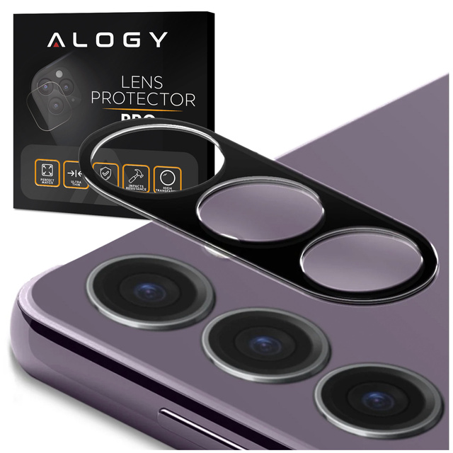 Metal cover for Samsung Galaxy S24, protective for the camera island, Alogy Metal Lens, black