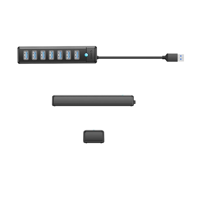 Hub USB 3.0 Orico PW7U-U3 7x USB-A + zasilanie USB-C Czarny