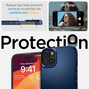 Puzdro Spigen Thin Fit pre iPhone 15 Plus - modré