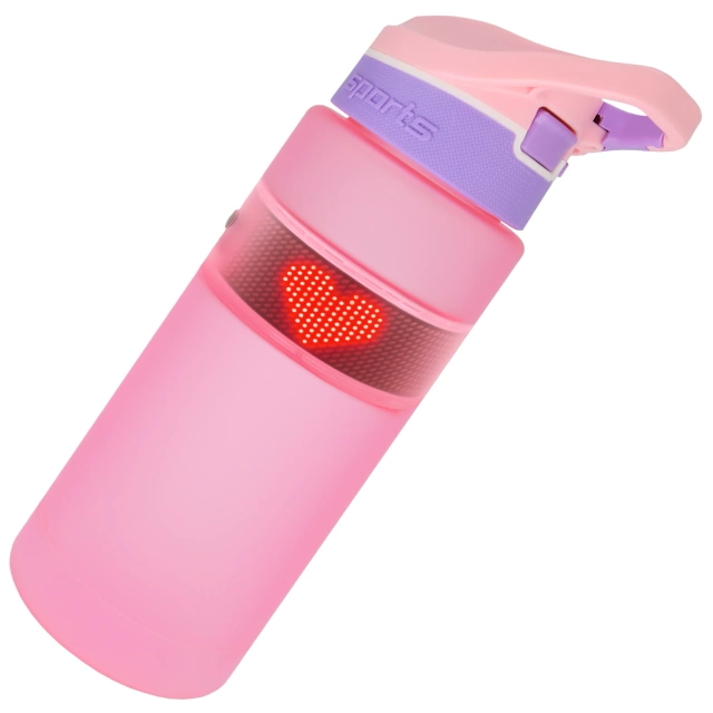 Alogy FitBottle™ 800ml inteligentná fľaša na pitie s LED displejom a Bluetooth pripojením, slamka, motivačná, opakovane použiteľná - ružová