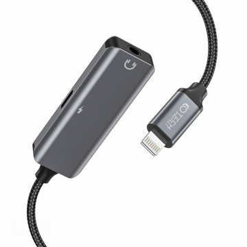 Адаптер Lightning to Mini Jack 3,5 мм Адаптер для музики та зарядки iPhone сірий