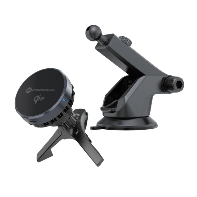 Držiak do auta s indukčnou nabíjačkou Forcell Cool Mag Qi2 MagSafe 15W