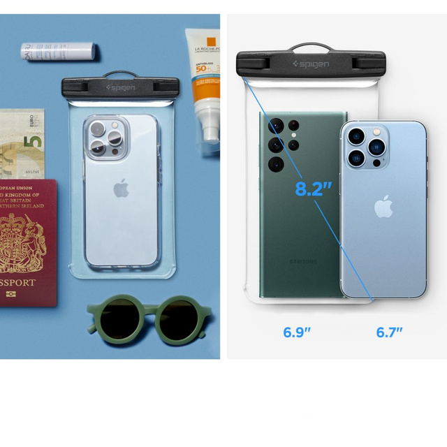 Універсальний водонепроникний чохол для 6.9 Spigen A601 IPX8 Crystal Clear