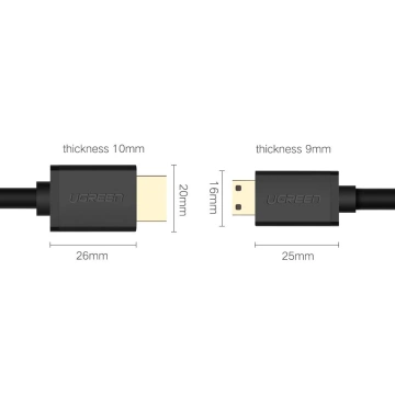 Ugreen Kabel HDMI Kabel - Mini HDMI 19 Pin 2.0v 4K 60Hz 30AWG 1.5m schwarz (11167)