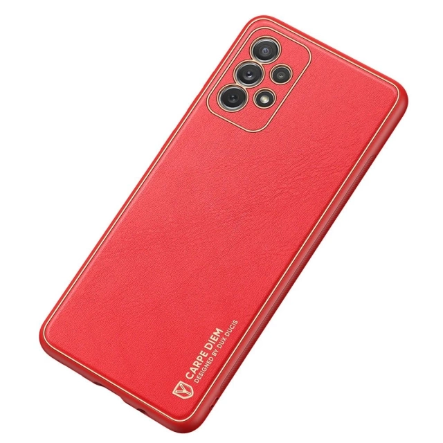 Dux Ducis Yolo elegant case cover made of ecological leather for Samsung Galaxy A72 4G red