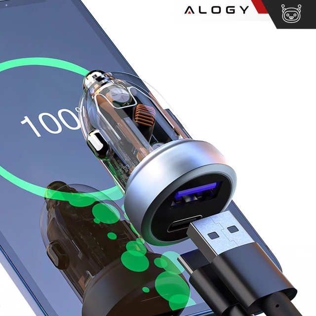 Nabíječka do auta Rychlé nabíjení QC3.0 PowerDelivery PD Alogy Car Charger 33W USB USB-C