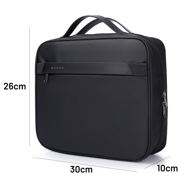 Bange Waterproof Cosmetic Bag 30x26x10 cm Foldable for Cosmetics Accessories Travel Women's Men's Black