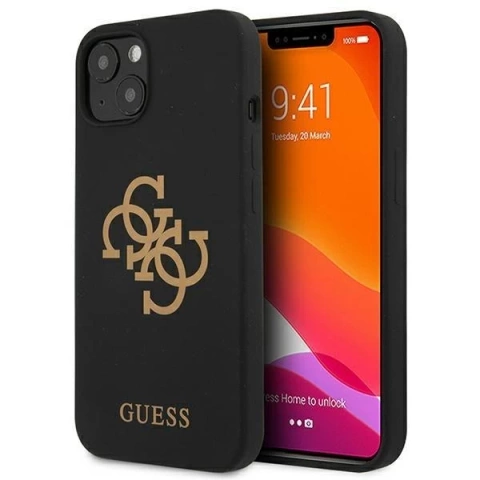 Guess GUHCP13SLS4GGBK iPhone 13 mini 5,4" černé/černé pevné pouzdro Silikonové 4G Logo