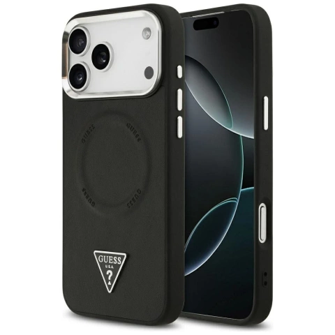 Etui Guess Triangle Logo MagSafe na iPhone 17 Pro - Czarny