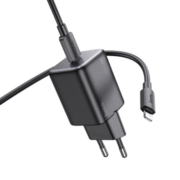 HOCO Typ C nástěnný nabíjecí kabel Typ C na Lightning QC PD 20W Černý