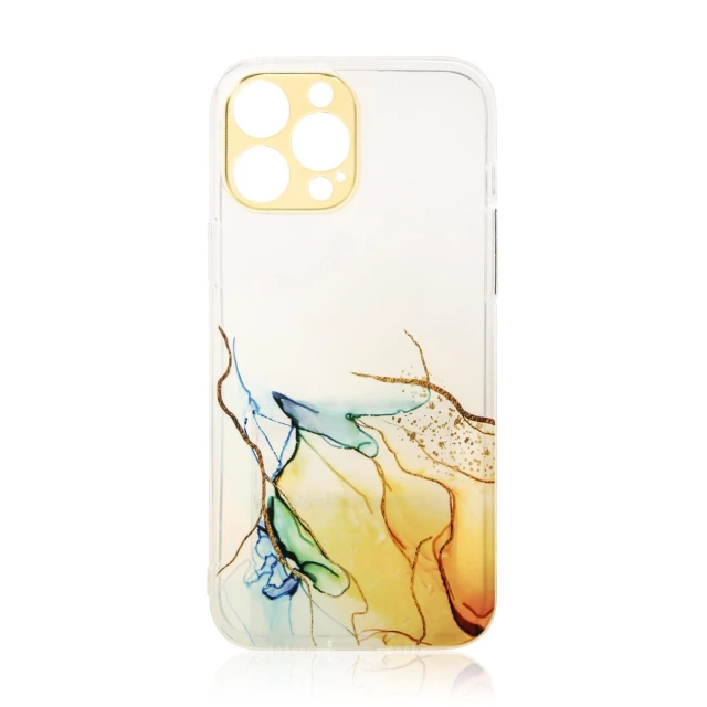 Marble Case for iPhone 12 Pro Max gel cover orange marble