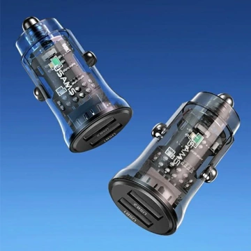 USAMS Car charger C31 3A 2xUSB-A Fast Charge black/black CC162CC01 (US-CC162)