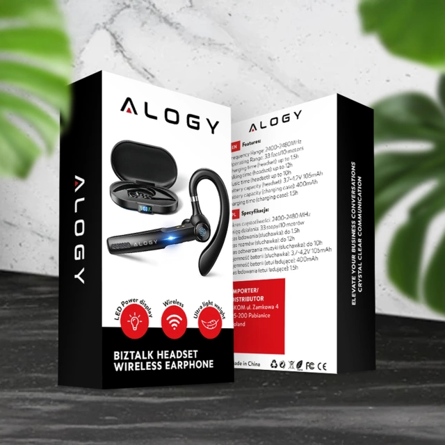 Kabelloses Headset für Bluetooth 4.0-Anrufe, Auto-Headset mit Display V8 Schwarz