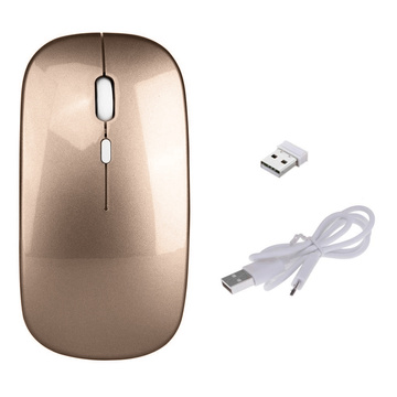 Wireless mouse optical computer mouse silent 2.4G 10m 4D slim Gold