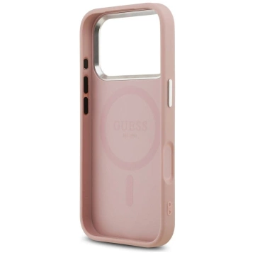Etui Guess Glitter Triangle Logo MagSafe na iPhone 17 Pro - Różowe
