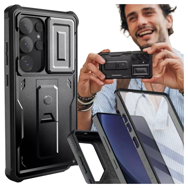 Samsung Galaxy S25 Ultra Case Protective Case Tech-Protect Kevlar Cam Black