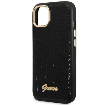 Etui Guess GUHCP14MHGCRHK do Apple iPhone 14 Plus 6,7" čierne/čierne pevné puzdro Croco Collection
