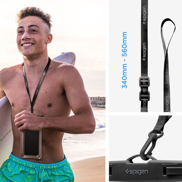 Universal x2 waterproof case for 8.2 Spigen A610 IPX8 Crystal Clear phone