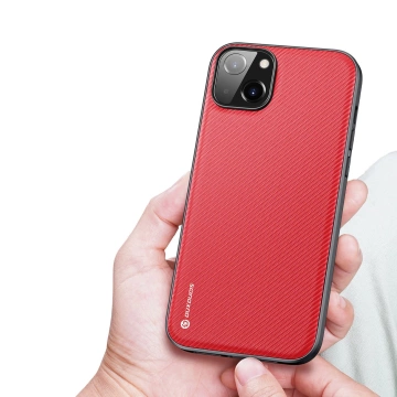 Puzdro a nylonový kryt Dux Ducis Fino pre iPhone 14 Plus červený