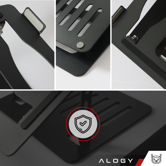 Тримач для ноутбука Macbook Tablet 17" stand stand складаний регульований алюміній для столу 25 x 21.5cm Alogy Graphite