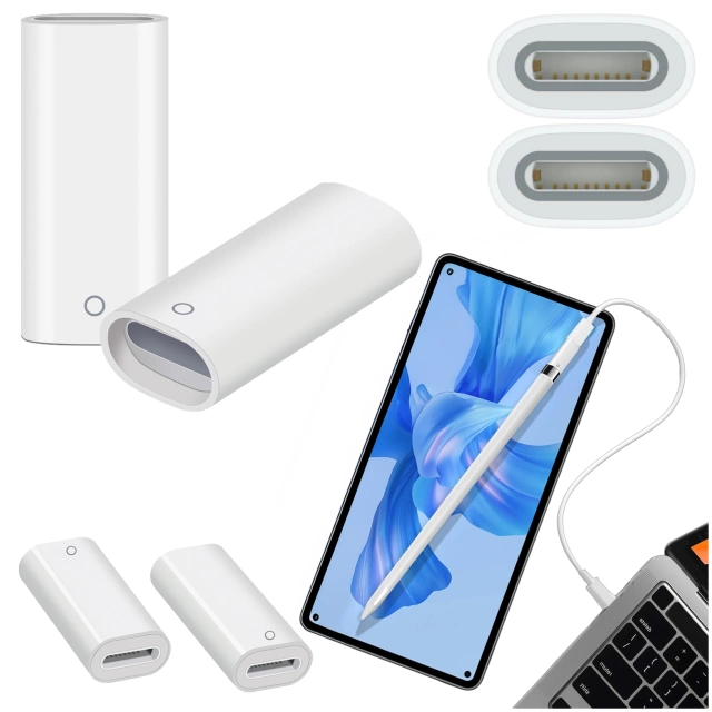 Alogy Pencil Charger Adapter for Lightning Stylus - Lightning to Apple Pen Cable Charging Adapter White