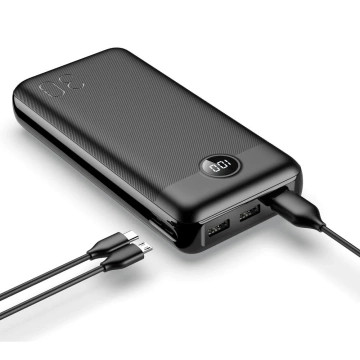 Powerbanka Externá batéria VEGER L30 - 30 000mAh LCD Quick Charge PD 20W čierna (W3008PD)